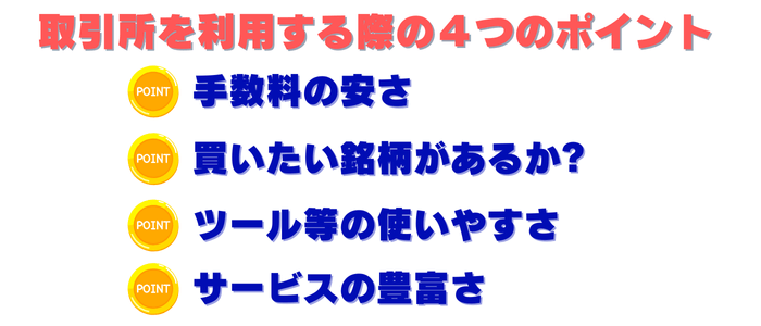 取引所を決める４つのポイント